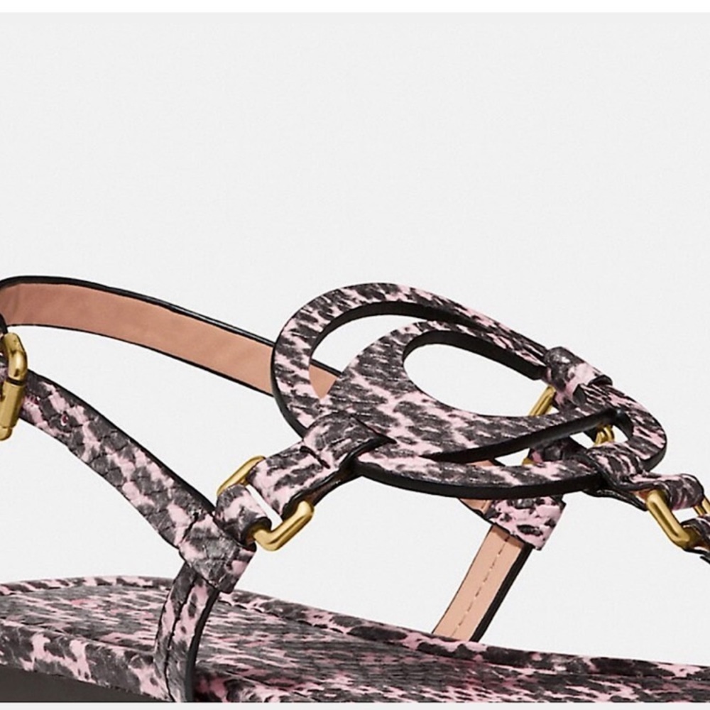 Coach Jeri Size 7.5B Snake-Embossed Sandals NWT - Picture 4 of 16